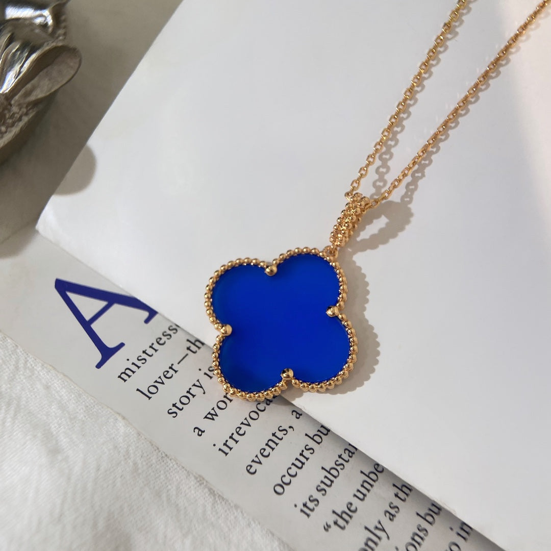 [💎ROSE💎]CLOVER 25MM NECKLACE TURQUOISE ROSE GOLD