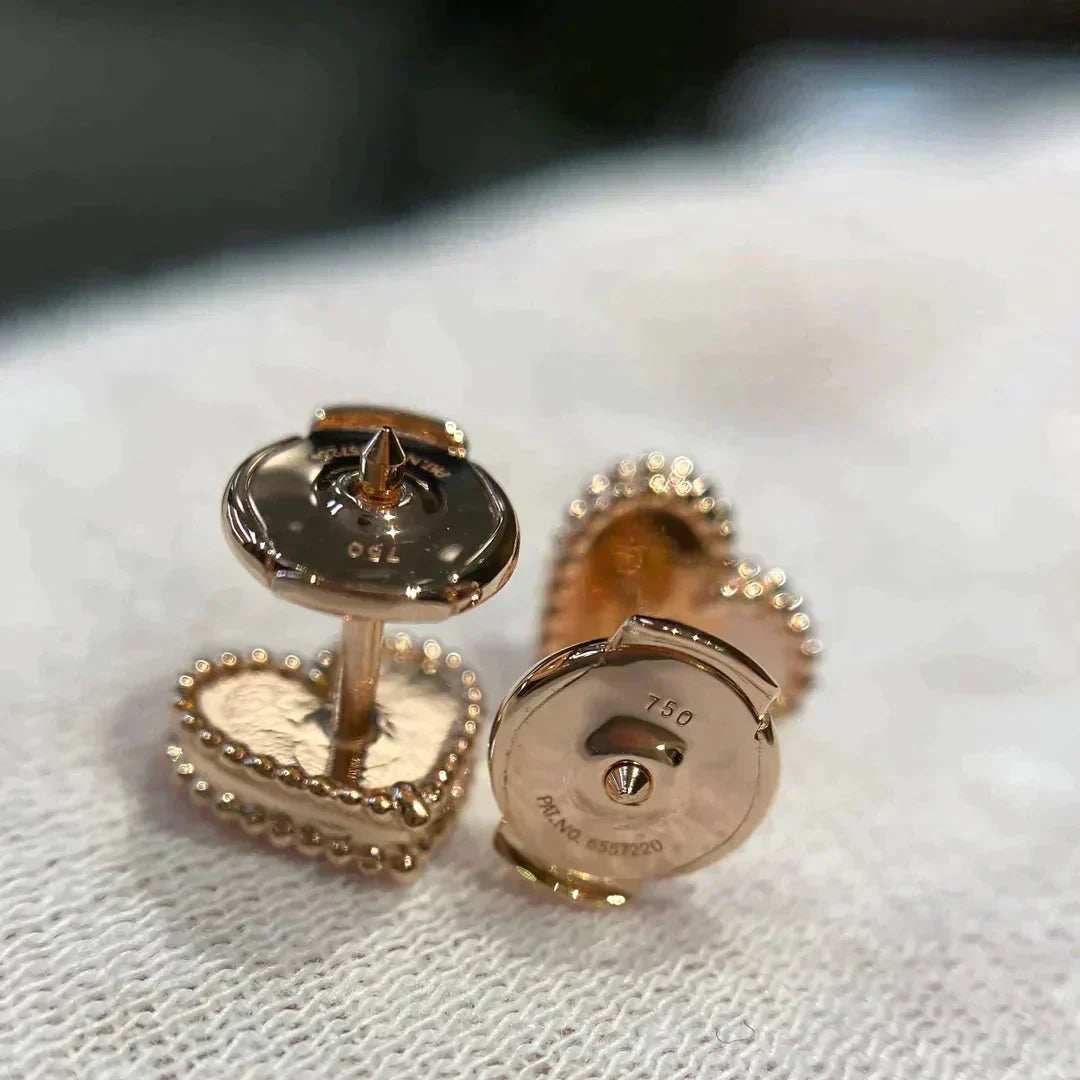 [💎ROSE💎]HEART CARNELIAN STUD EARRINGS