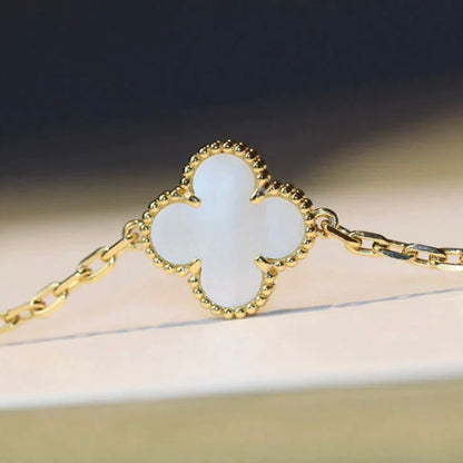 [💎ROSE💎]CLOVER 20 MOTIFS WHITE MOP NECKLACE