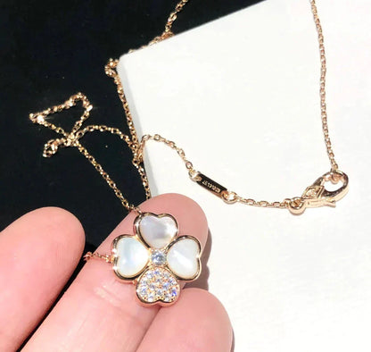 [💎ROSE💎]CLOVER MOP DIAMOND ROSE GOLD NECKLACE