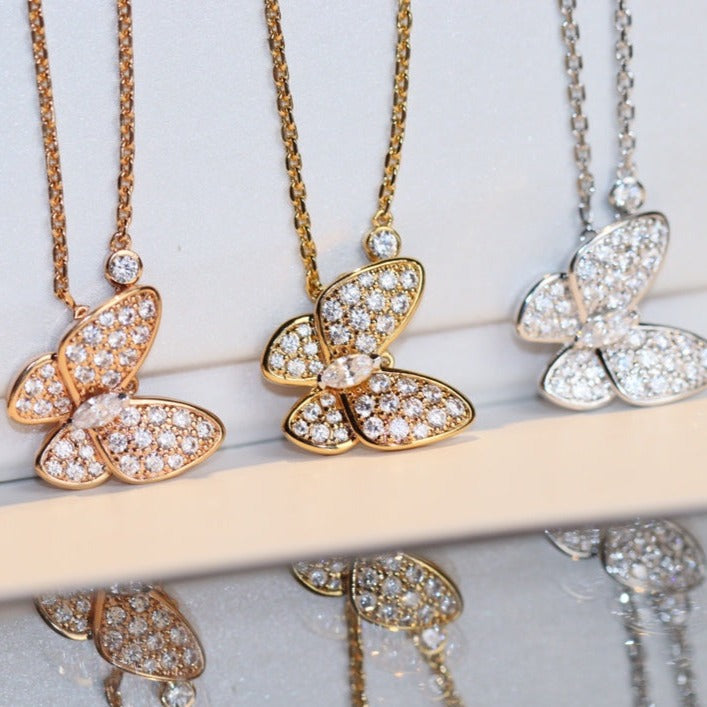 [💎ROSE💎]BUTTERFLY DIAMOND NECKLACE