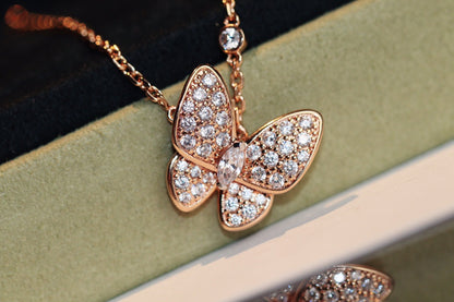 [💎ROSE💎]BUTTERFLY DIAMOND NECKLACE