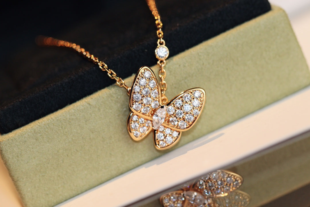 [💎ROSE💎]BUTTERFLY DIAMOND NECKLACE