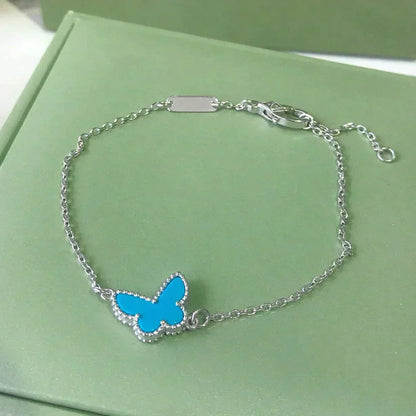 [💎ROSE💎]BUTTERFLY TURQUOISE BUTTERFLY BRACELET SILVER