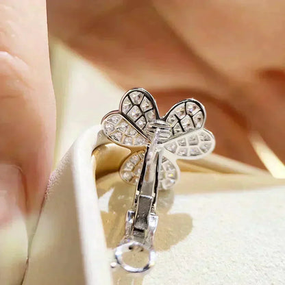 [💎ROSE💎]CLOVER COMOS DIAMOND EARRINGS SILVER