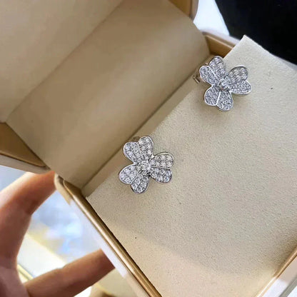 [💎ROSE💎]CLOVER COMOS DIAMOND EARRINGS SILVER