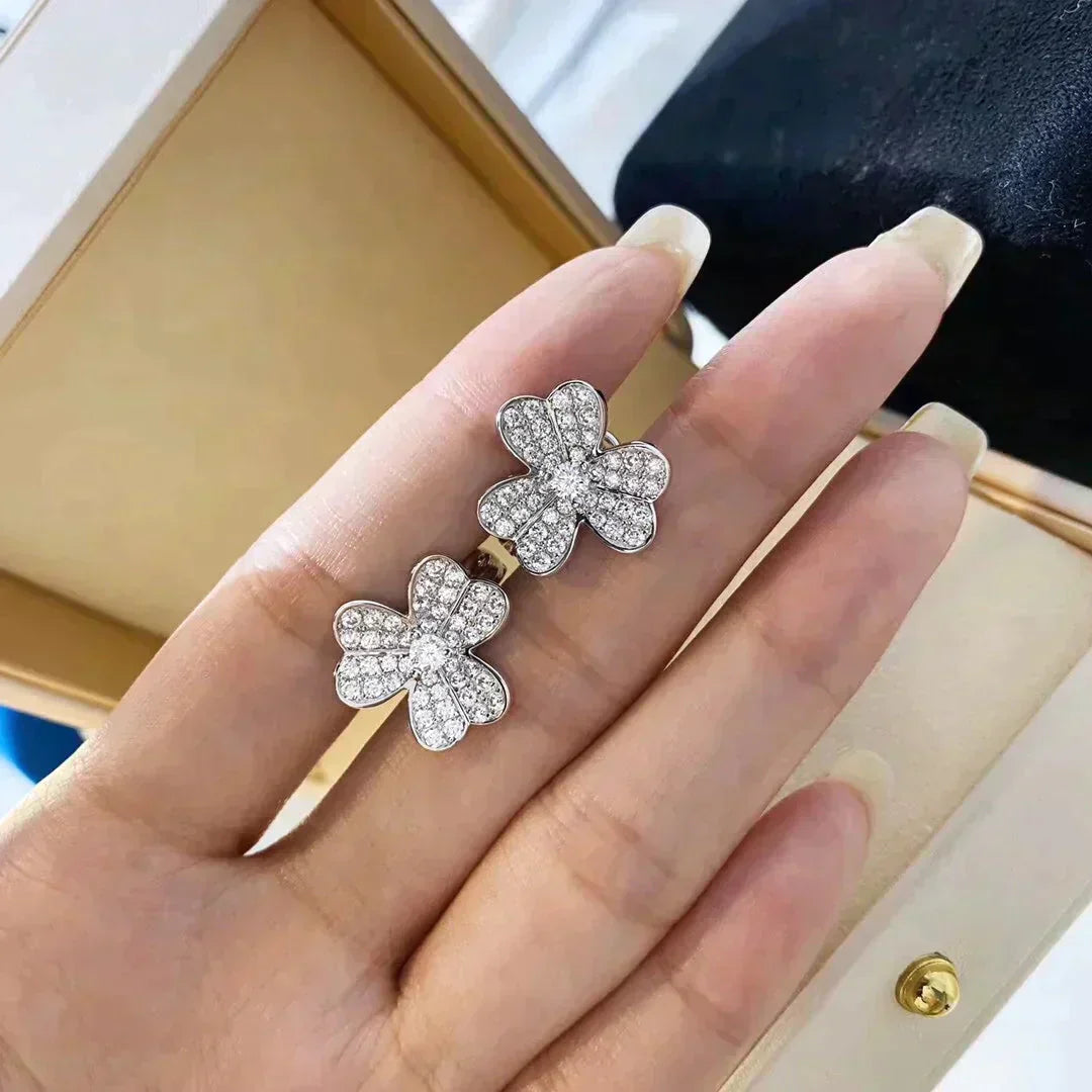 [💎ROSE💎]CLOVER COMOS DIAMOND EARRINGS SILVER