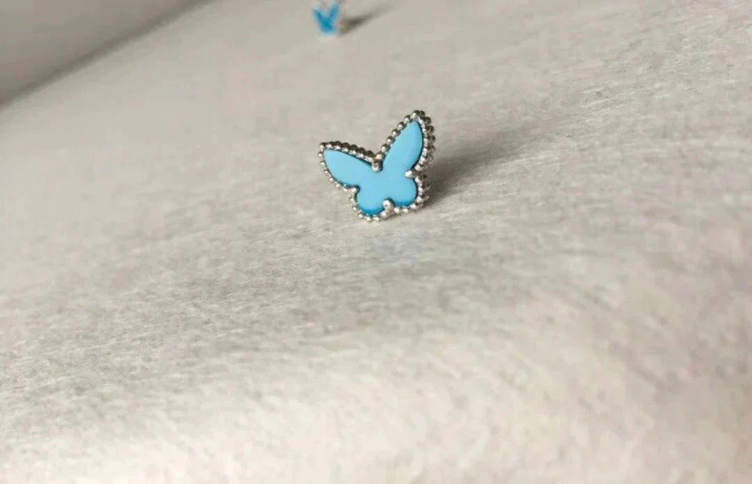 [💎ROSE💎]BUTTERFLY TURQUOISE EARRINGS SILVER