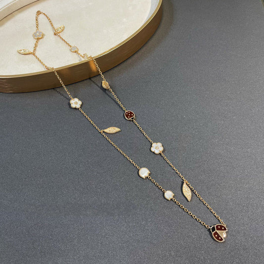 [💎ROSE💎]LUCKY SPRING 15 MOTIFS GOLD NECKLACE