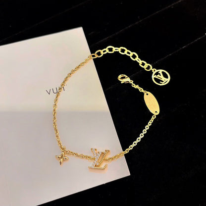 [Rose Tomorrow]LOGO STAR MOTIF GOLD BRACELET