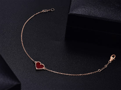 [Rose Tomorrow]HEART CARNELIAN PINK GOLD BRACELET