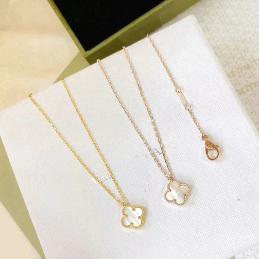 [💎ROSE💎]CLOVER MINI 9.5MM WHITE MOTHER-OF-PEARL NECKLACE