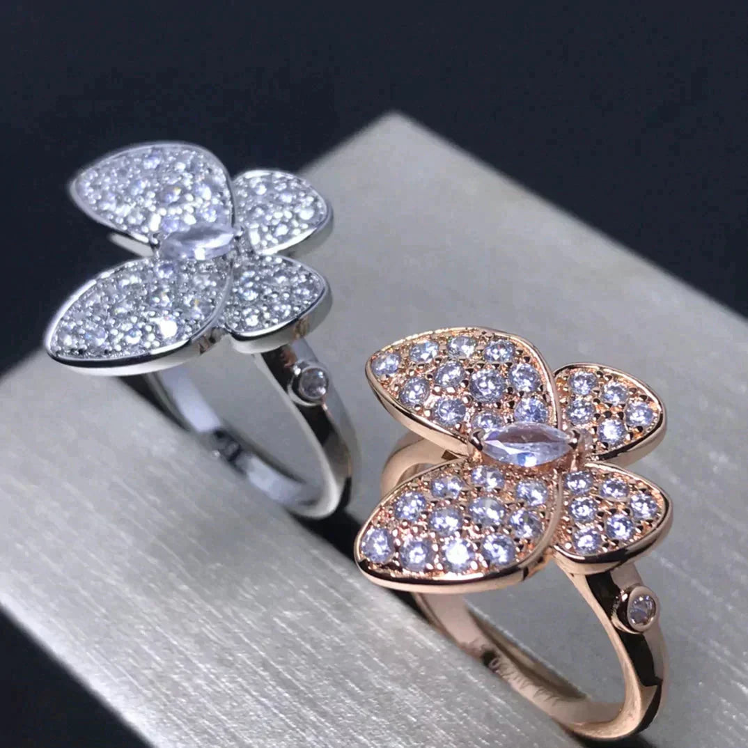 [💎ROSE💎]BUTTERFLY PINK GOLD DIAMOND RING