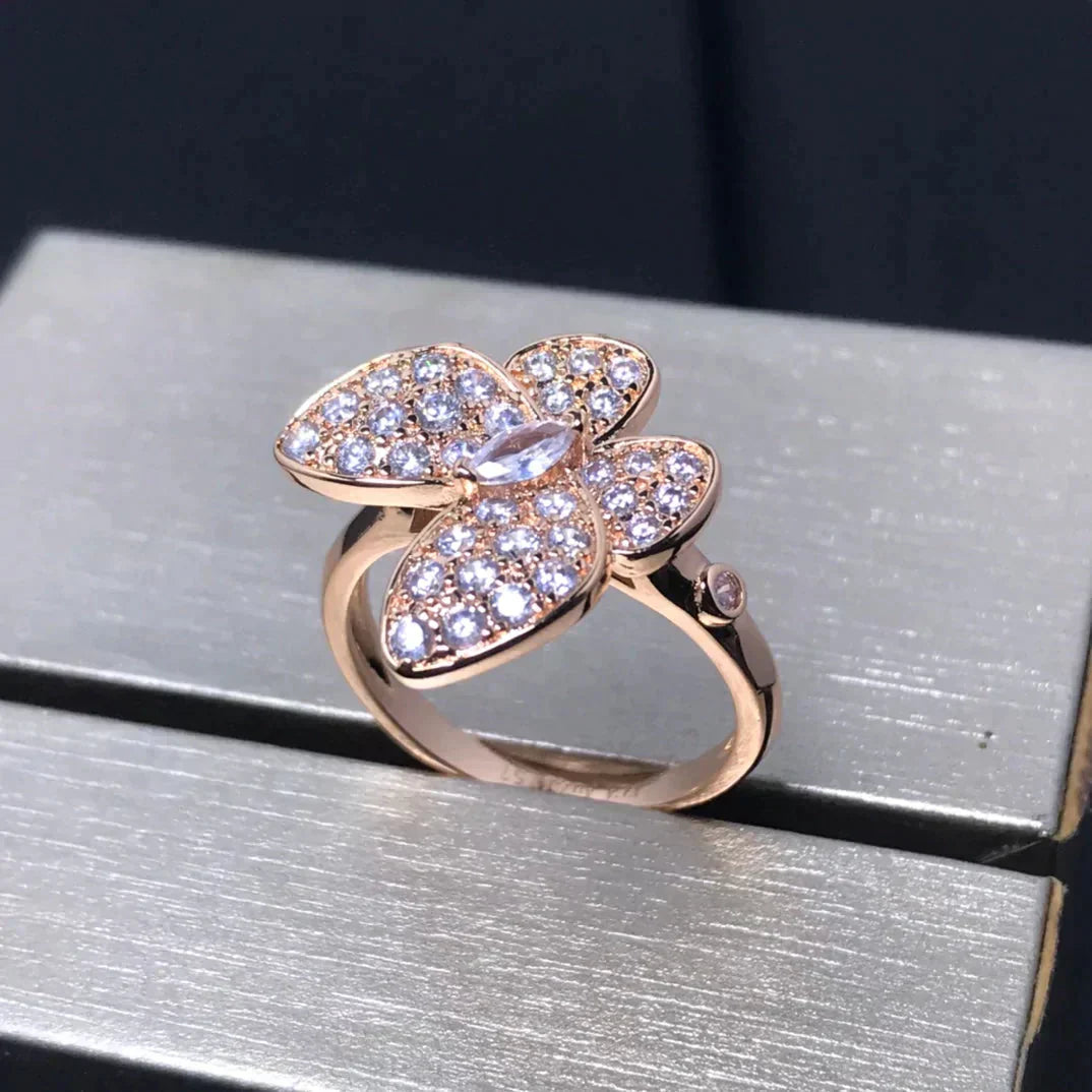 [💎ROSE💎]BUTTERFLY PINK GOLD DIAMOND RING