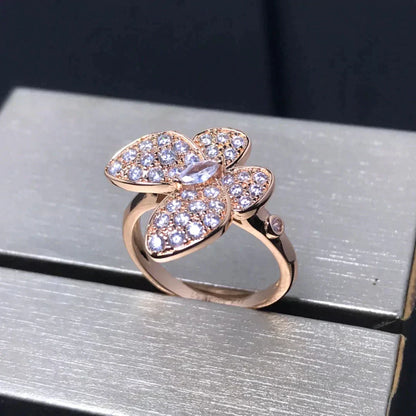 [💎ROSE💎]BUTTERFLY PINK GOLD DIAMOND RING
