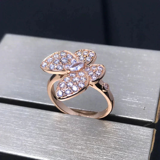 [Rose Jewelry]BUTTERFLY PINK GOLD DIAMOND RING
