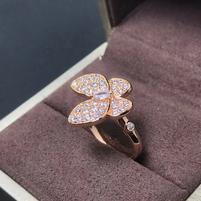 [💎ROSE💎]BUTTERFLY PINK GOLD DIAMOND RING