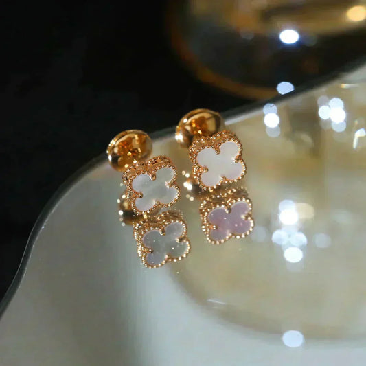[💎ROSE💎]CLOVER MINI 9.5MM WHITE MOP EARRINGS