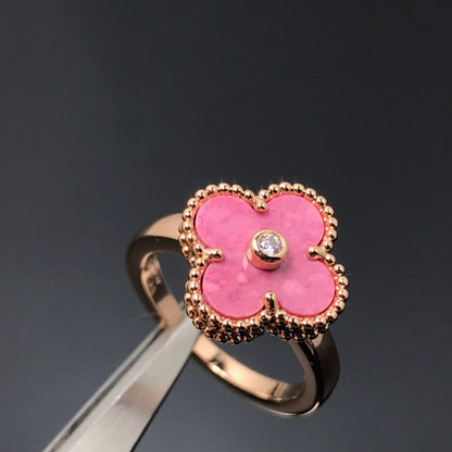 [💎ROSE💎]CLOVER RHODONITE ROSE GOLD RING