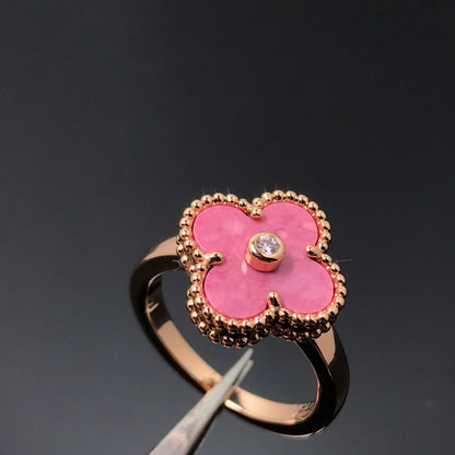 [💎ROSE💎]CLOVER RHODONITE ROSE GOLD RING
