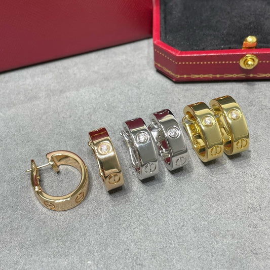 [Rose Jewelry]LOVE 5.5MM 1 DIAMOND EARRINGS