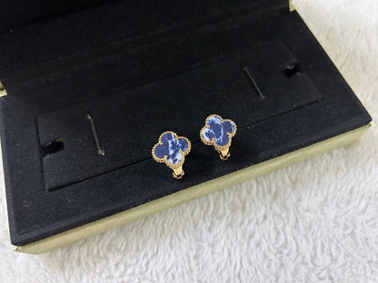 [💎ROSE💎]CLOVER PIETERSITE MEDIUM STUD EARRINGS