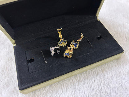 [💎ROSE💎]CLOVER PIETERSITE MEDIUM STUD EARRINGS