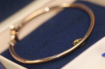 [Rose Tomorrow]IDYLLE PINK GOLD OPEN BRACELET DIAMOND PAVED