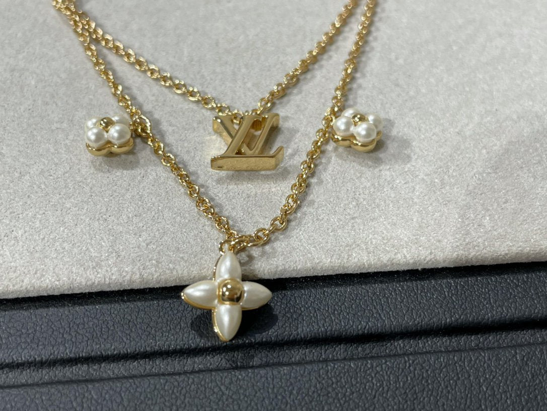[Rose Tomorrow]FLOWERGRAM GOLD MOP DOUBLE ROW NECKLACE
