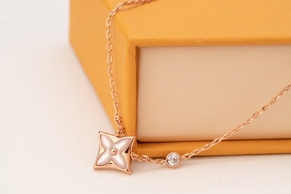 [Rose Tomorrow]STAR PINK MOP 1 DIAMOND PINK GOLD NECKLACE