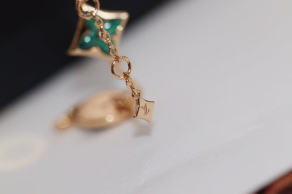 [Rose Tomorrow]STAR AND SUN 4 MOTIF PINK GOLD MALACHITE BRACELET