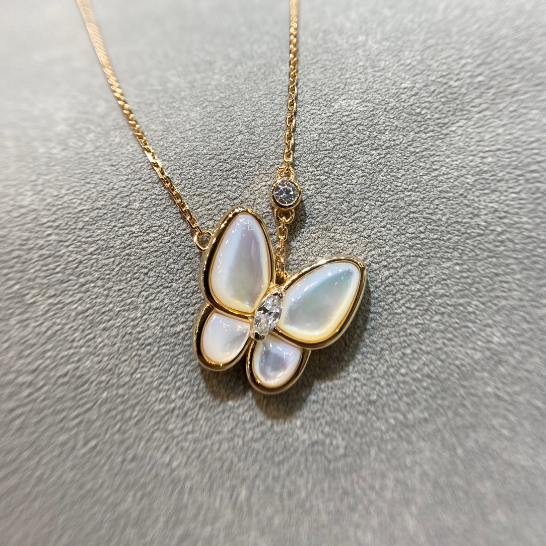 [💎ROSE💎]BUTTERFLY MOP DIAMOND NECKLACE