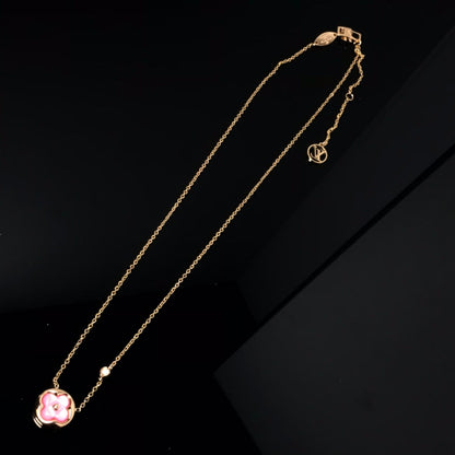 [Rose Tomorrow]COLOR BLOSSOM PINK MOP SUN GOLD NECKLACE
