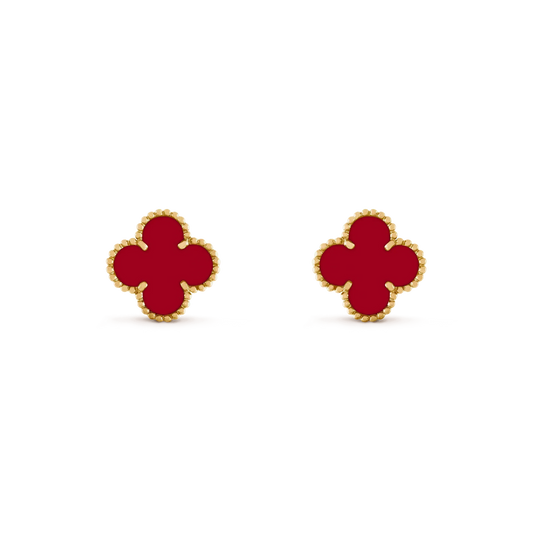 [💎ROSE💎]CLOVER MEDIUM 1 MOTIFS CARNELIAN  EARRINGS