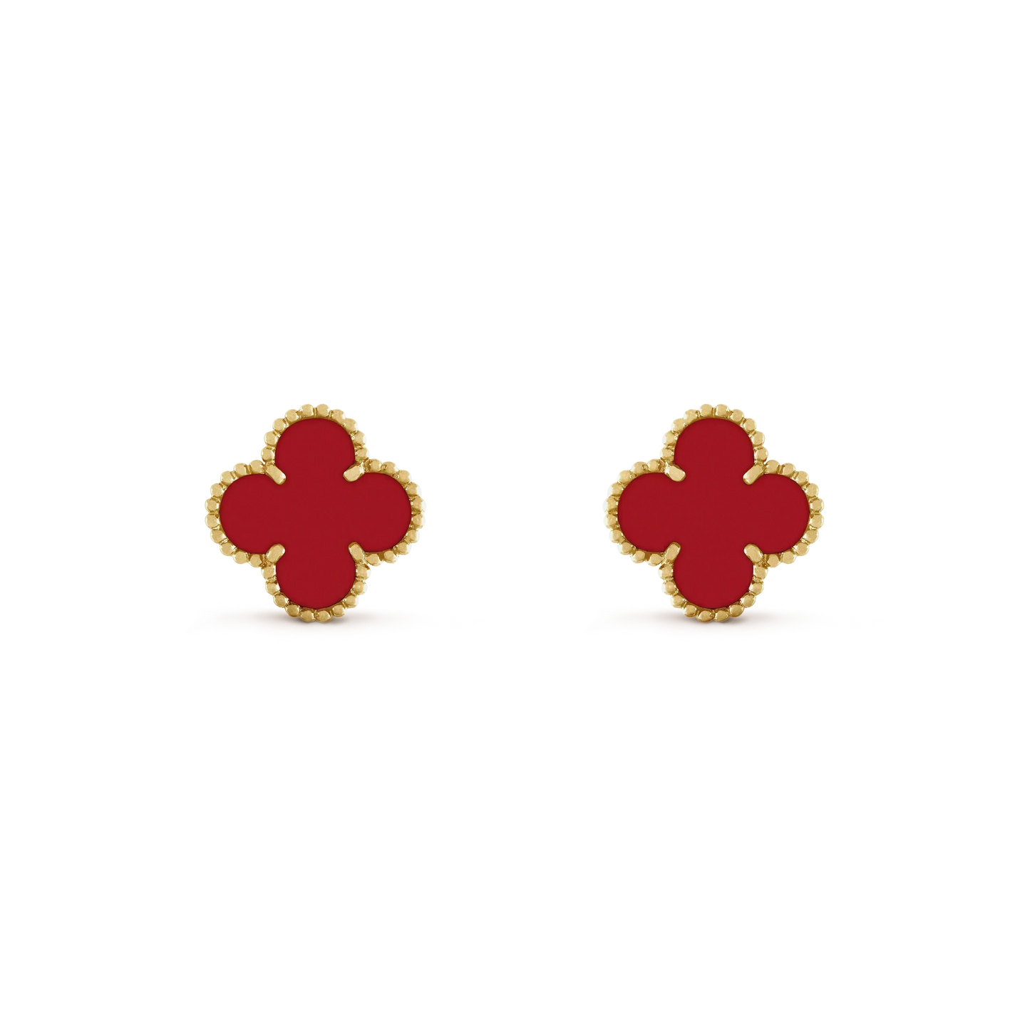 [💎ROSE💎]CLOVER MINI 9.5MM CARNELIAN EARRINGS