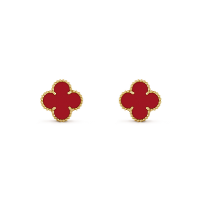 [💎ROSE💎]CLOVER MINI 9.5MM CARNELIAN EARRINGS