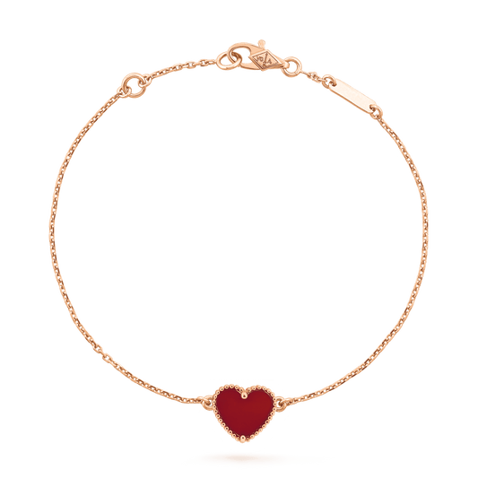 [Rose Tomorrow]HEART CARNELIAN PINK GOLD BRACELET