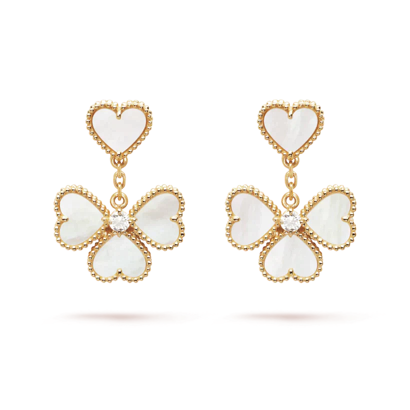 [💎ROSE💎]CLOVER SWEET WHITE MOP EARRINGS