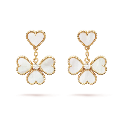 [💎ROSE💎]CLOVER SWEET WHITE MOP EARRINGS