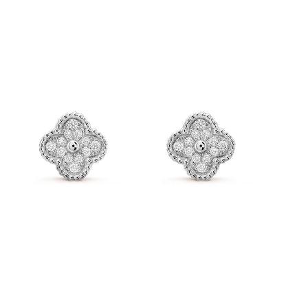 [💎ROSE💎]CLOVER MINI DIAMOND STUD EARRINGS
