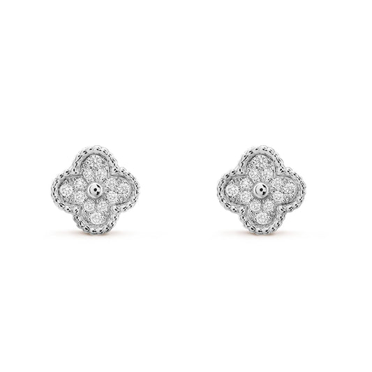 [💎ROSE💎]CLOVER MINI DIAMOND STUD EARRINGS