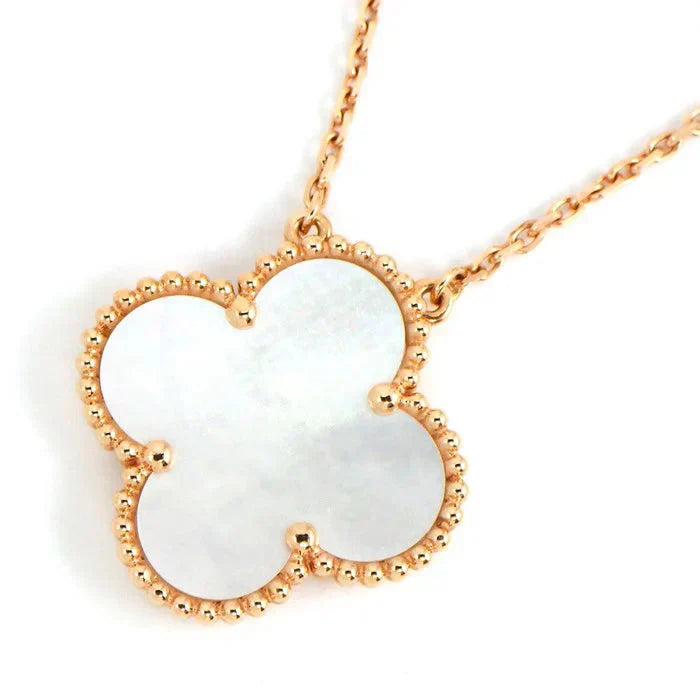 [💎ROSE💎]CLOVER  15MM WHITE MOTHER-OF-PEARL NECKLACE
