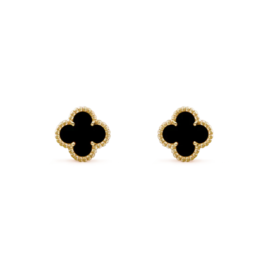 [💎ROSE💎]CLOVER MINI 9.5MM BLACK MOP EARRINGS