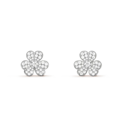 [💎ROSE💎]CLOVER COMOS DIAMOND EARRINGS SILVER