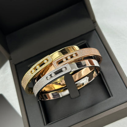 [✨Rose💎]Move Noa Rose Gold Pave Diamond Bangle Bracelet