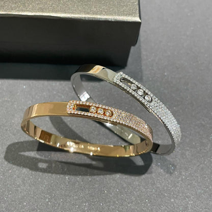 [✨Rose💎]Move Noa Rose Gold Pave Diamond Bangle Bracelet