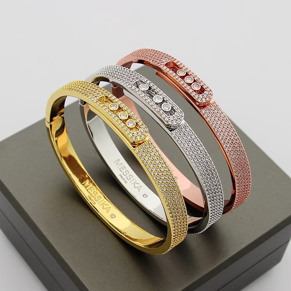 [✨Rose💎]Move Noa Full Pave Diamond Bangle Bracelet