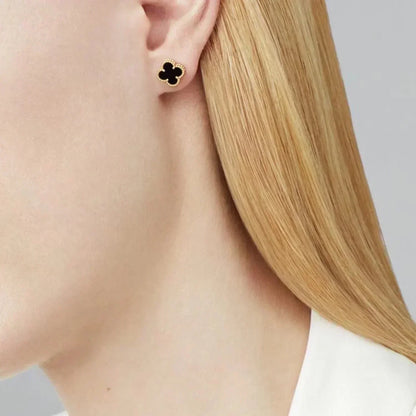 [💎ROSE💎]CLOVER MINI 9.5MM BLACK MOP EARRINGS