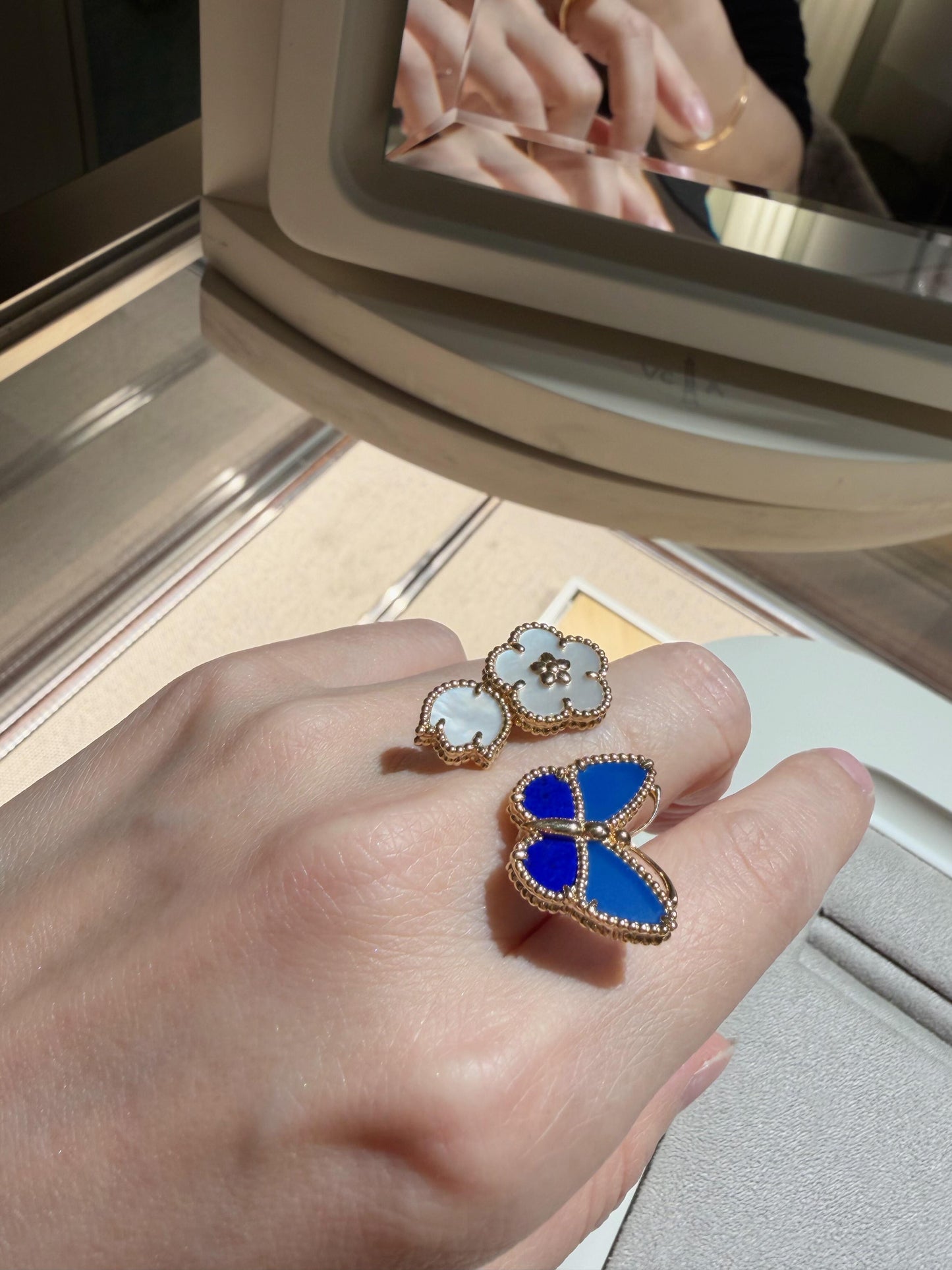 [Rose Tomorrow】2026 NEW MODEL SPRING LUCKY 3 MOTIF GOLD RING