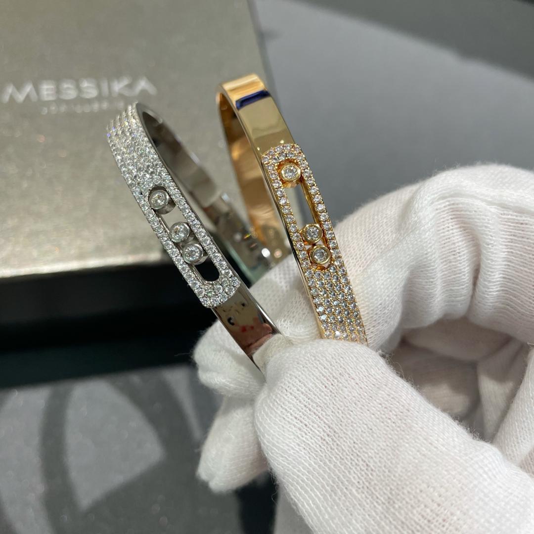 [✨Rose💎]Move Noa Rose Gold Pave Diamond Bangle Bracelet